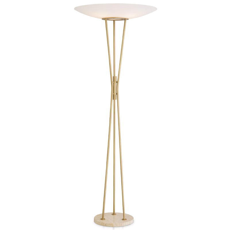 Торшер Eichholtz Floor Lamp Collina Латунь Белый Песочный Торшер Eichholtz Floor Lamp Collina Латунь Белый Песочный в Кирове | Loft Concept