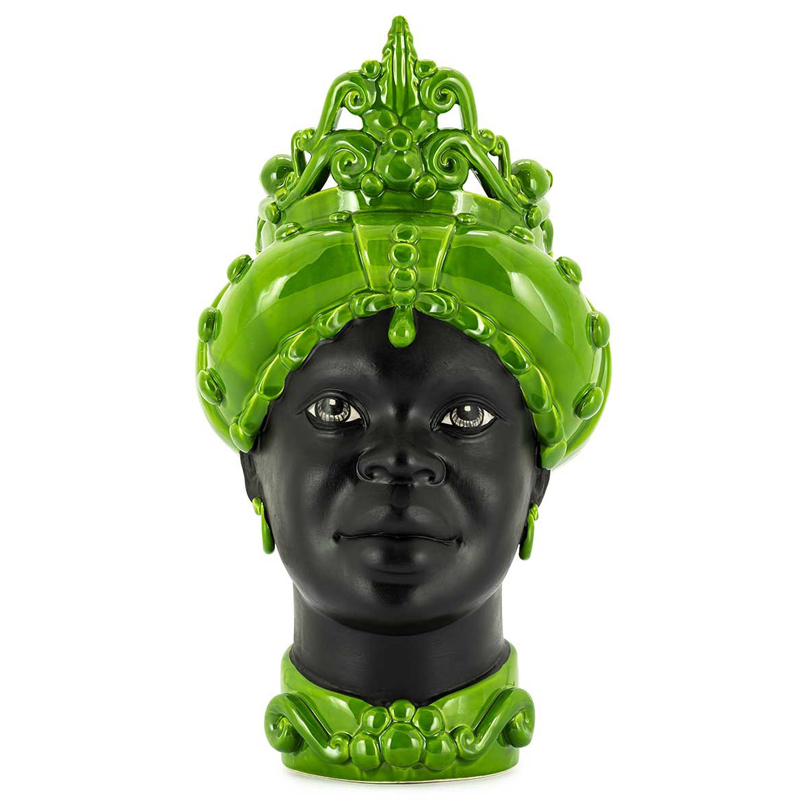 Ваза VASE MORO LADY MED. MAT Green Черный Зеленый Ваза VASE MORO LADY MED. MAT Green Черный Зеленый в Кирове | Loft Concept