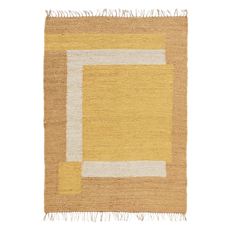 Ковер с бахромой Carpet Yellow 100% джут Бежевый Желтый Коричневый Ковер с бахромой Carpet Yellow 100% джут Бежевый Желтый Коричневый в Кирове | Loft Concept