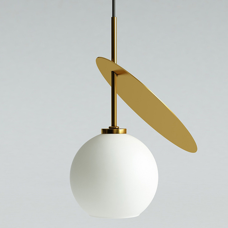 Подвесной светильник Cherry Pendant One Gold Белое матовое стекло Глянцевое золото в Кирове | Loft Concept 