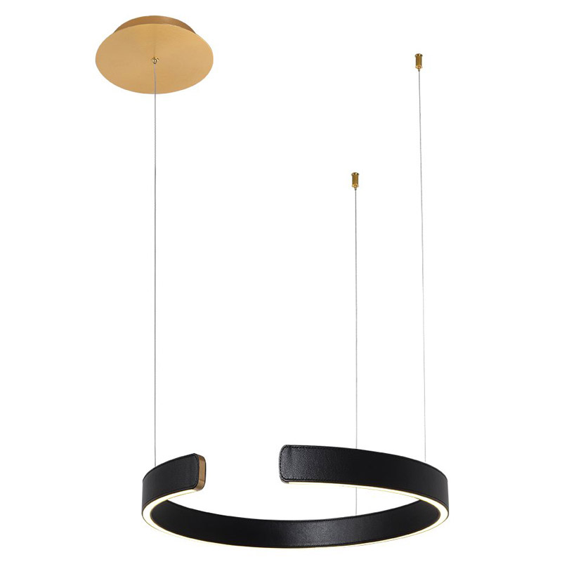 Подвесной светильник Half Ring black leather 40 Черный Золотой Подвесной светильник Half Ring black leather 40 Черный Золотой в Кирове | Loft Concept