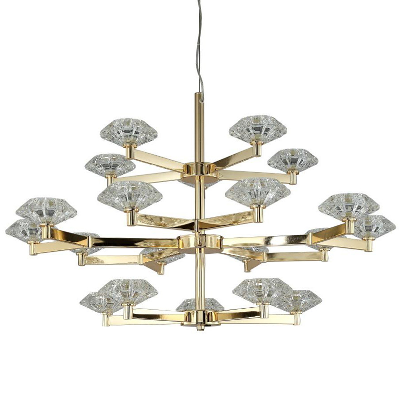 Люстра Yerker Chandelier Gold 20 Глянцевое золото Прозрачный Люстра Yerker Chandelier Gold 20 Глянцевое золото Прозрачный в Кирове | Loft Concept