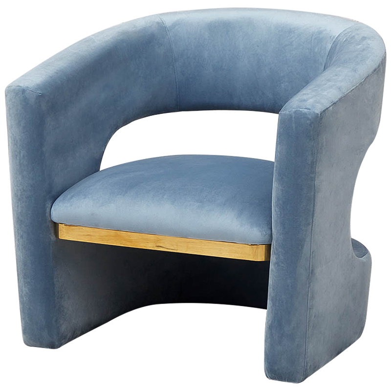 Кресло голубое Walsh Blue Armchair Голубой Глянцевое золото Кресло голубое Walsh Blue Armchair Голубой Глянцевое золото в Кирове | Loft Concept