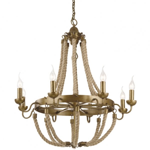 Люстра Rattan Chandelier Metall 8 Loft Rope Light Люстра Rattan Chandelier Metall 8 Loft Rope Light в Кирове | Loft Concept