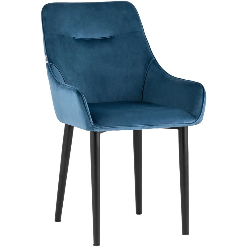 Стул Joan Chair Синий Велюр Синий Черный Стул Joan Chair Синий Велюр Синий Черный в Кирове | Loft Concept