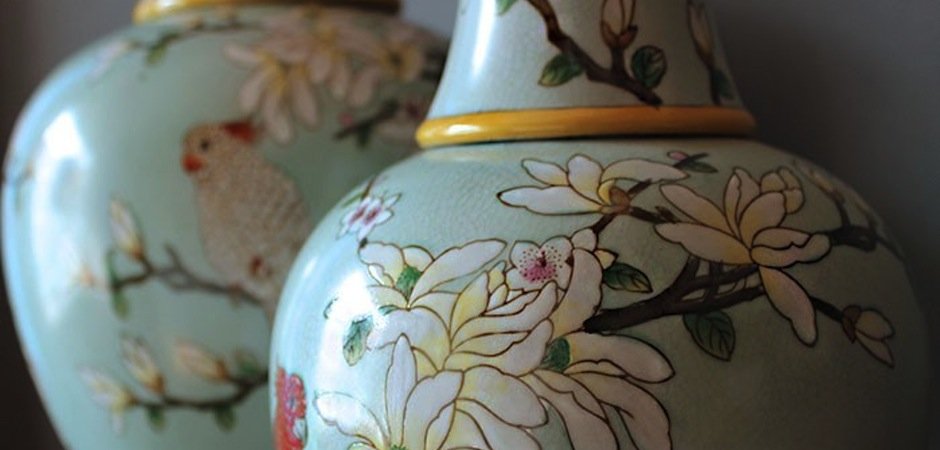 Китайская чайная ваза Parrots - фото №1