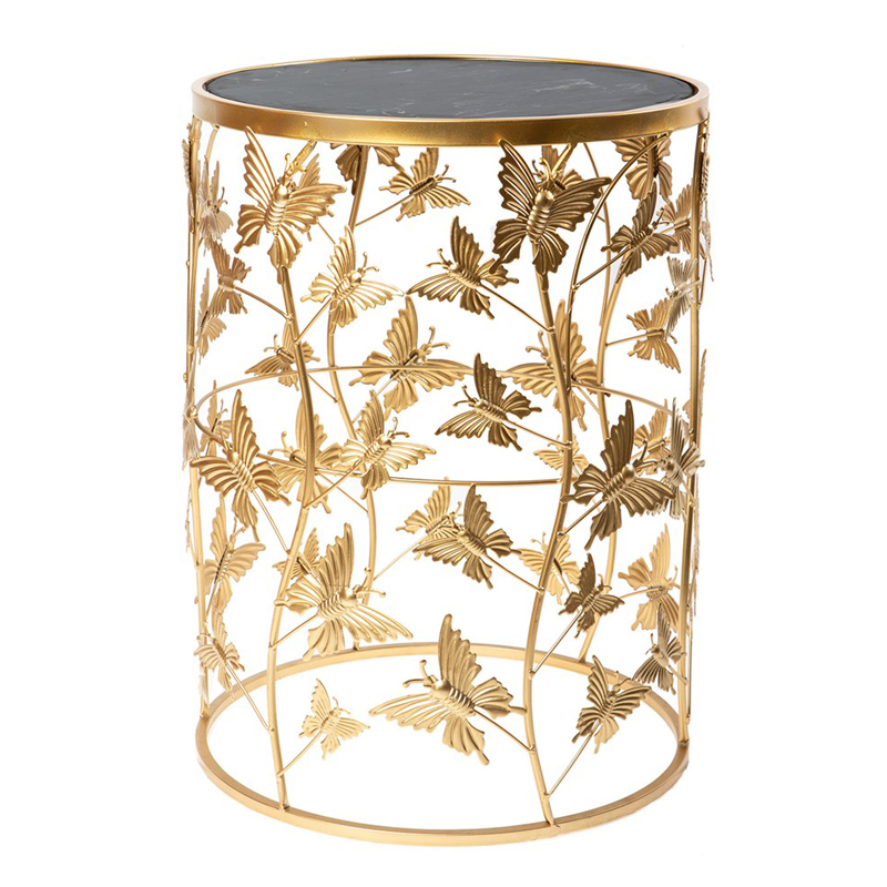 Приставной стол Gold Butterfly чёрный мрамор Золотой Черный Мрамор Nero Приставной стол Gold Butterfly чёрный мрамор Золотой Черный Мрамор Nero в Кирове | Loft Concept