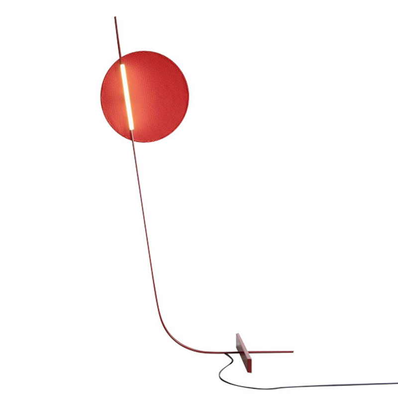 Красный Дизайнерский Торшер Модерн середины ХХ века Red Circle Floor Standing Light Красный (Red) Красный Дизайнерский Торшер Модерн середины ХХ века Red Circle Floor Standing Light Красный (Red) в Кирове | Loft Concept