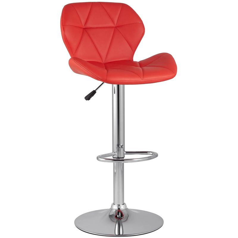 Барный Стул Jeroen Chair Красная Экокожа Красный Серебряный Барный Стул Jeroen Chair Красная Экокожа Красный Серебряный в Кирове | Loft Concept