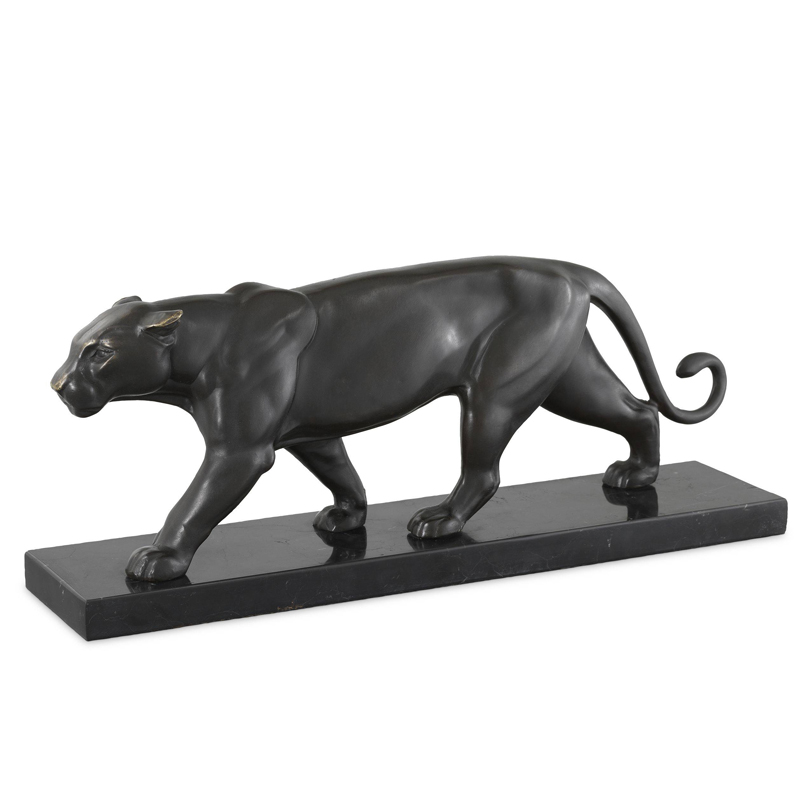 Статуэтка Eichholtz Panther on Marble Base Темная бронза Черный Статуэтка Eichholtz Panther on Marble Base Темная бронза Черный в Кирове | Loft Concept