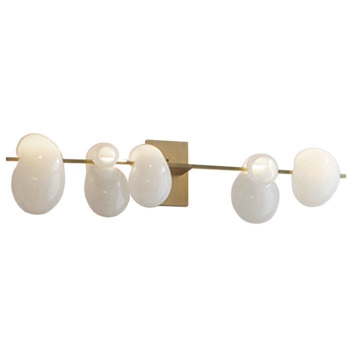 Бра White glass trap 5 Wall Lamp Прозрачный белый Золотой Бра White glass trap 5 Wall Lamp Прозрачный белый Золотой в Кирове | Loft Concept