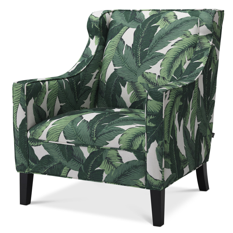 Кресло Eichholtz Chair Jenner Mustique green Зеленый Черный Кресло Eichholtz Chair Jenner Mustique green Зеленый Черный в Кирове | Loft Concept