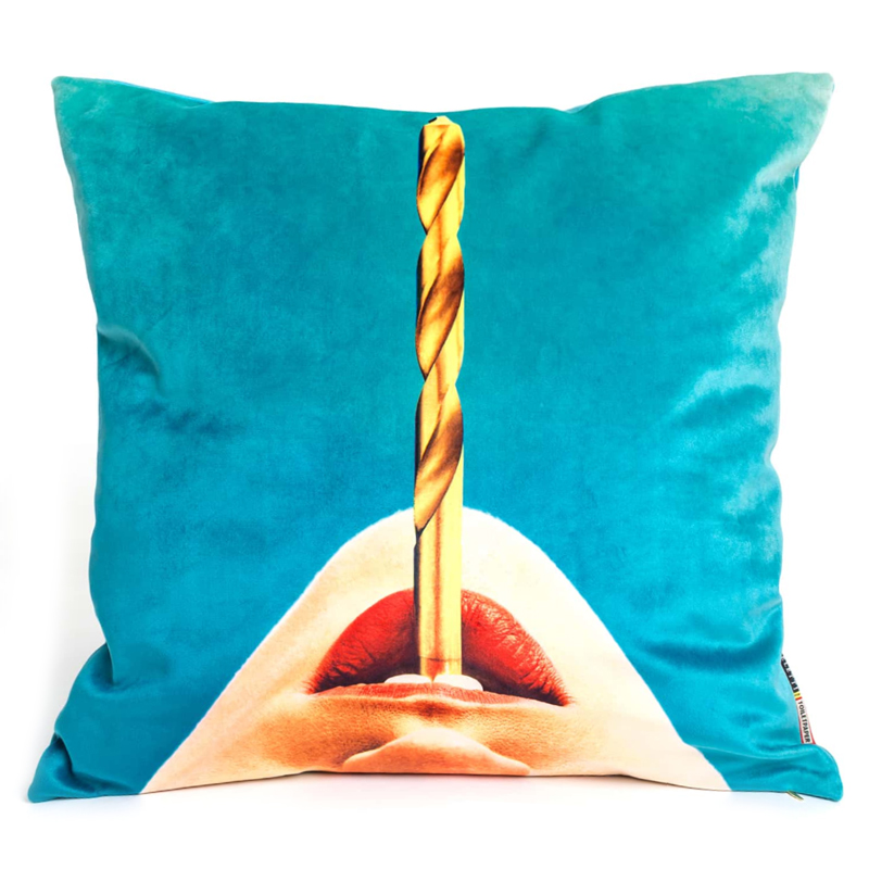 Подушка Seletti Cushion Drill Design Toiletpaper Бирюзовый Подушка Seletti Cushion Drill Design Toiletpaper Бирюзовый в Кирове | Loft Concept