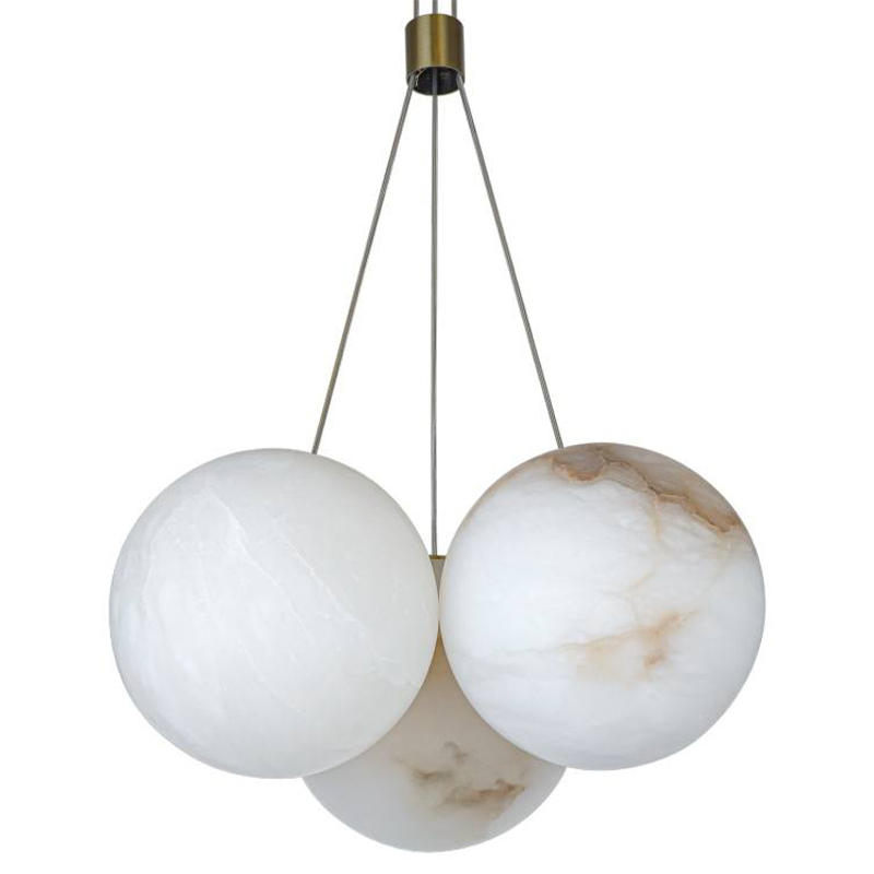 Люстра из трех шариков из натурального мрамора Marble Balls Lamp Белый Мрамор Bianco Люстра из трех шариков из натурального мрамора Marble Balls Lamp Белый Мрамор Bianco в Кирове | Loft Concept