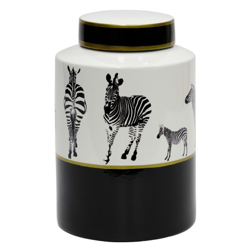 Ваза Zebra Vase white and black 26 Белый Черный Золотой Ваза Zebra Vase white and black 26 Белый Черный Золотой в Кирове | Loft Concept