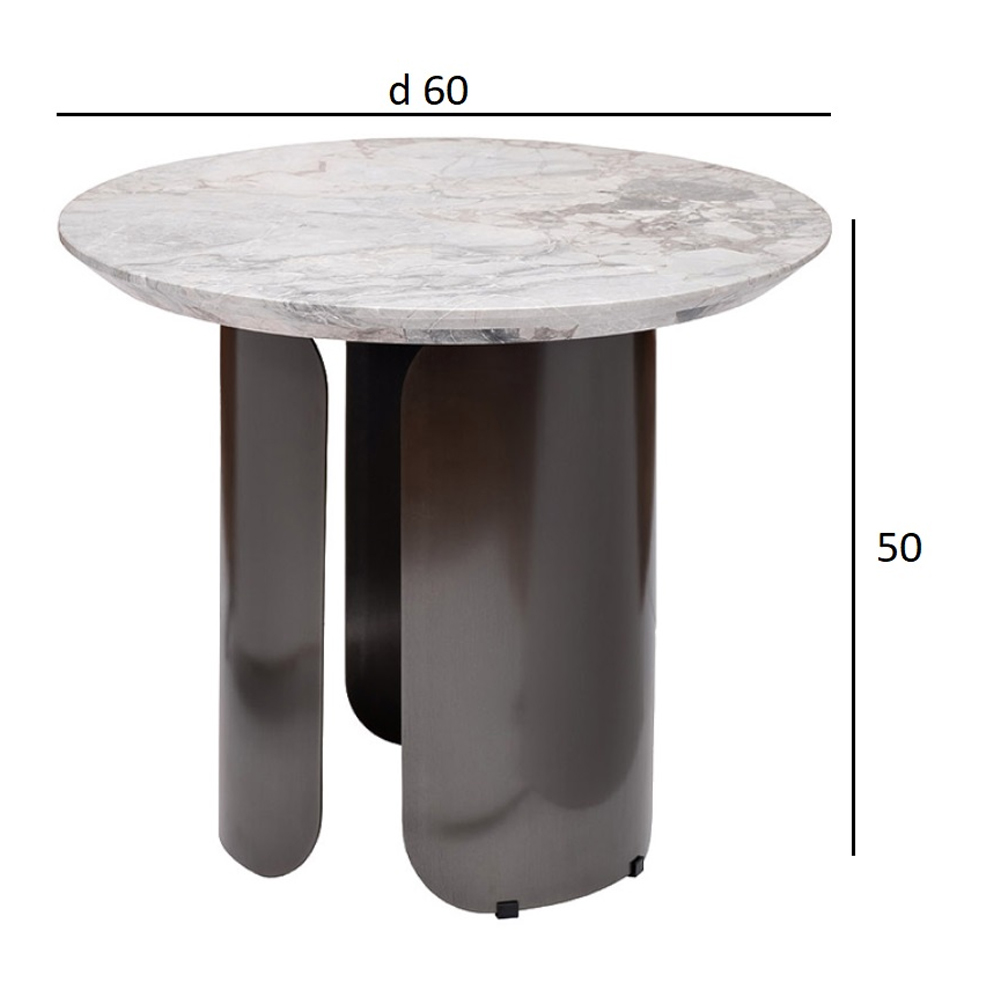 Столик журнальный круглый с мраморной столешницей Gray Marble Table Столик журнальный круглый с мраморной столешницей Gray Marble Table в Кирове