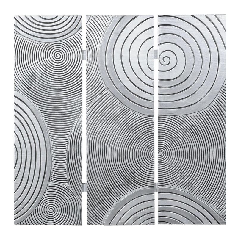 Панно Hypnotizing Spirals Серебряный Черный Панно Hypnotizing Spirals Серебряный Черный в Кирове | Loft Concept