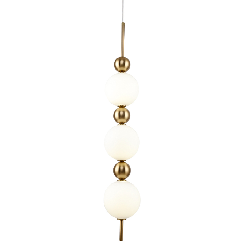 Подвесной светильник PEARLS SUSPENSION 3 Лампы Белый Латунь Подвесной светильник PEARLS SUSPENSION 3 Лампы Белый Латунь в Кирове | Loft Concept