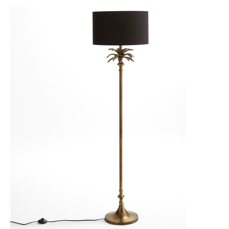 Торшер Palm Black Lampshade Латунь Черный Торшер Palm Black Lampshade Латунь Черный в Кирове | Loft Concept
