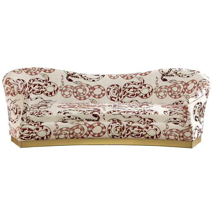 Диван KELLY SOFA Venimeuses Snake Embroidery Белый Диван KELLY SOFA Venimeuses Snake Embroidery Белый в Кирове | Loft Concept
