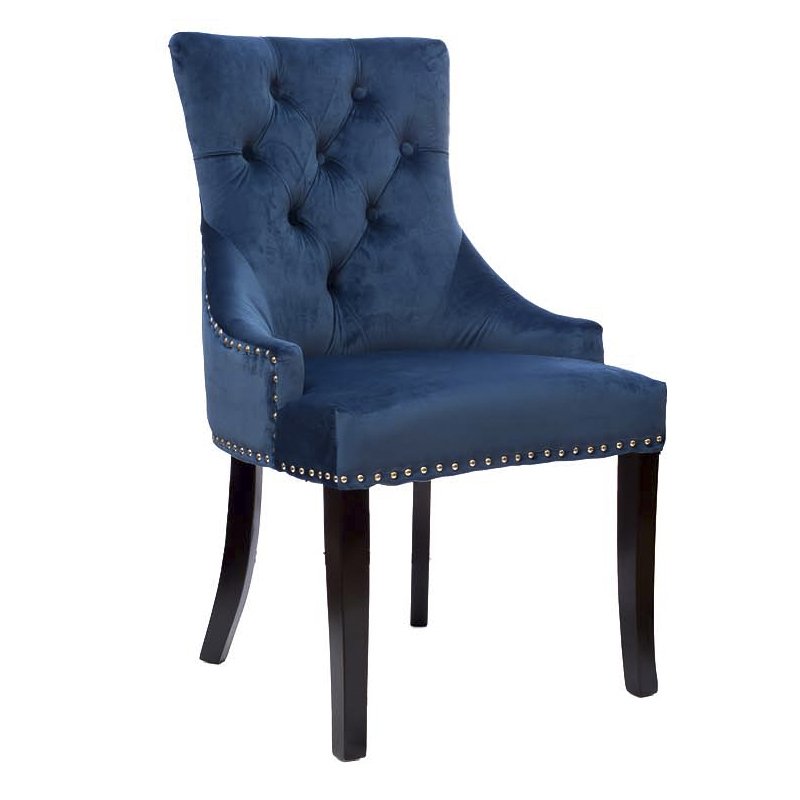 Стул Cozy Blue Chair Темно-синий Хром Черный Стул Cozy Blue Chair Темно-синий Хром Черный в Кирове | Loft Concept