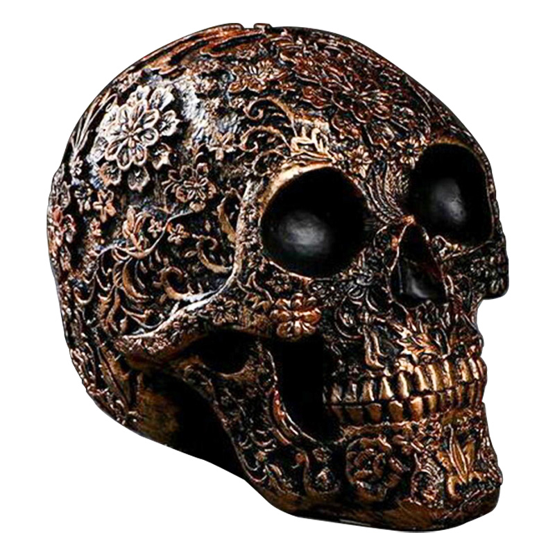 Статуэтка Patterned Skull Золотой Черный Статуэтка Patterned Skull Золотой Черный в Кирове | Loft Concept