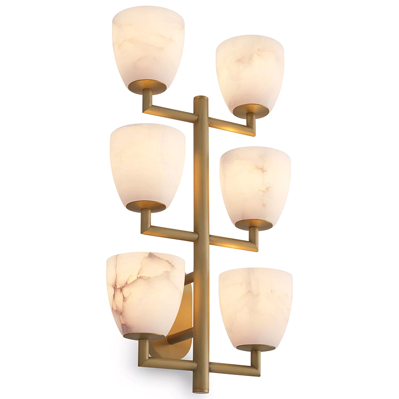 Настенный светильник Eichholtz Wall Lamp Valerius Латунь Белый Мрамор Bianco ivory ( слоновая кость ) Настенный светильник Eichholtz Wall Lamp Valerius Латунь Белый Мрамор Bianco ivory ( слоновая кость ) в Кирове | Loft Concept