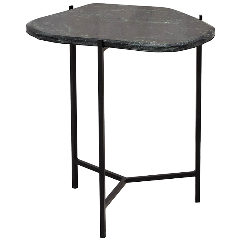 Приставной стол с каменной столешницей Tuan Side Table Черный Малахит (зеленый) Приставной стол с каменной столешницей Tuan Side Table Черный Малахит (зеленый) в Кирове | Loft Concept