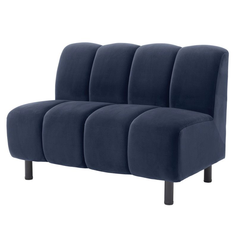 Диван Eichholtz Sofa Hillman I Сапфирово-синий Черный Диван Eichholtz Sofa Hillman I Сапфирово-синий Черный в Кирове | Loft Concept