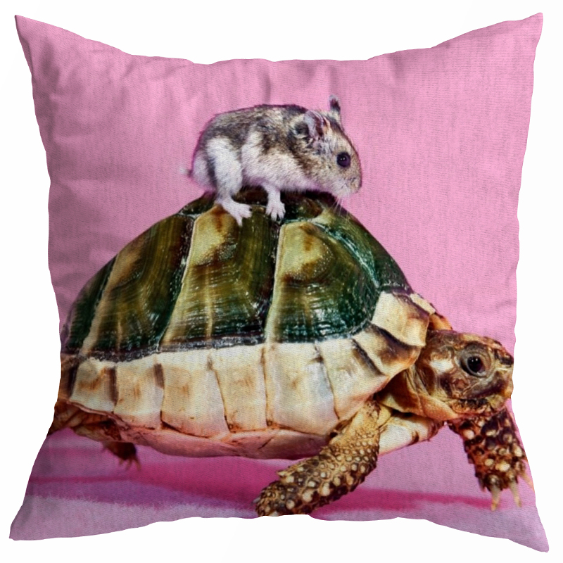 Декоративная подушка Seletti Cushion Mouse and Turtle Розовый Зеленый Серый Декоративная подушка Seletti Cushion Mouse and Turtle Розовый Зеленый Серый в Кирове | Loft Concept