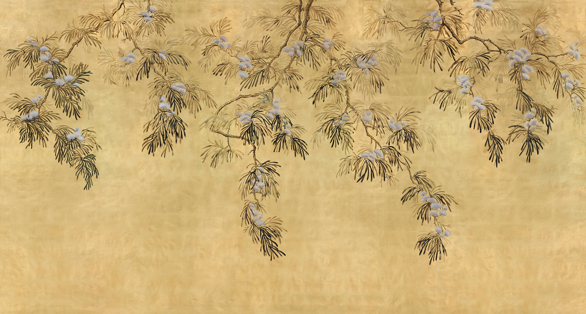 Обои ручная роспись Silk Tree Original colourway on Gold Bullion gilded paper - постер Loft-Concept в Кирове