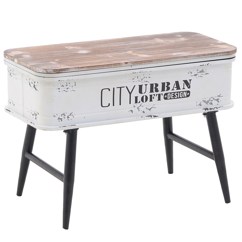 Приставной стол City Urban Loft Design Table white Бежево-серый Белый винтажная патина Приставной стол City Urban Loft Design Table white Бежево-серый Белый винтажная патина в Кирове | Loft Concept