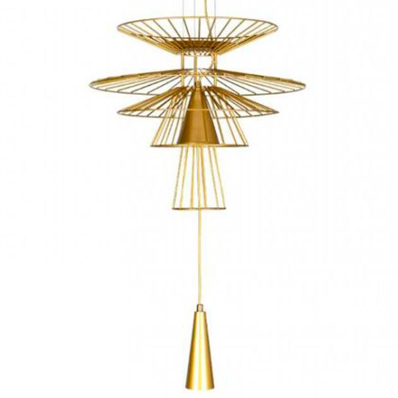 Люстра с металлическим плафоном Shade Metal Chandelier 70 см Золотой Люстра с металлическим плафоном Shade Metal Chandelier 70 см Золотой в Кирове | Loft Concept