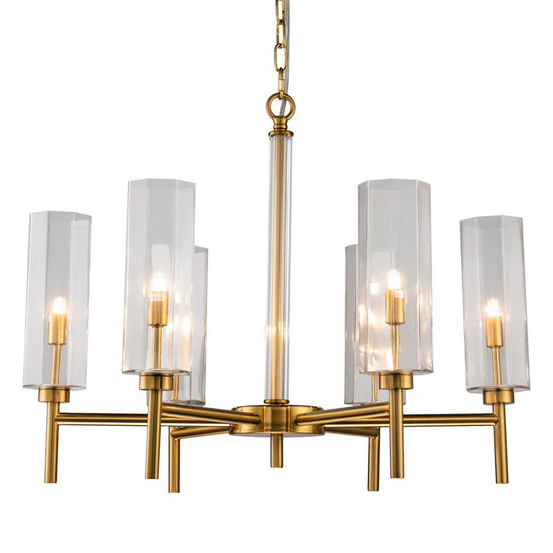 Люстра Claudine Chandelier 65 Латунь Прозрачный Люстра Claudine Chandelier 65 Латунь Прозрачный в Кирове | Loft Concept