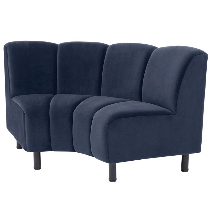 Диван Eichholtz Sofa Hillman II Сапфирово-синий Черный Диван Eichholtz Sofa Hillman II Сапфирово-синий Черный в Кирове | Loft Concept