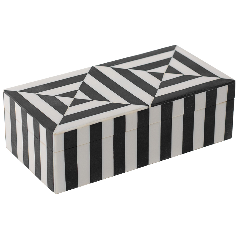 Шкатулка Squares Bone Inlay Box Черно-белый Шкатулка Squares Bone Inlay Box Черно-белый в Кирове | Loft Concept