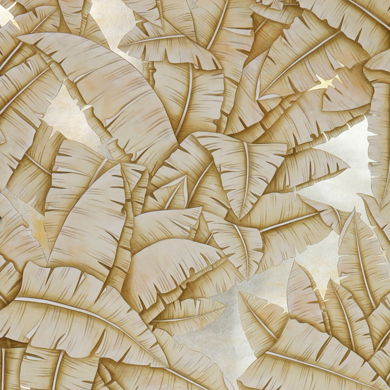 Обои ручная роспись Palms Sand on Tarnished Silver gilded paper with nickel pearlescent antiquing Обои ручная роспись Palms Sand on Tarnished Silver gilded paper with nickel pearlescent antiquing в Кирове | Loft Concept