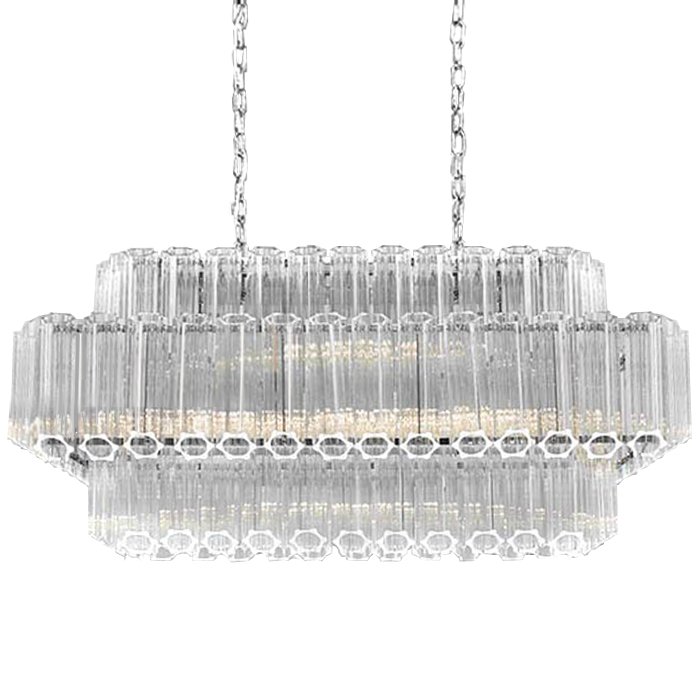 Люстра Chandelier Hexagon Rectangle Прозрачное Стекло Хром Люстра Chandelier Hexagon Rectangle Прозрачное Стекло Хром в Кирове | Loft Concept