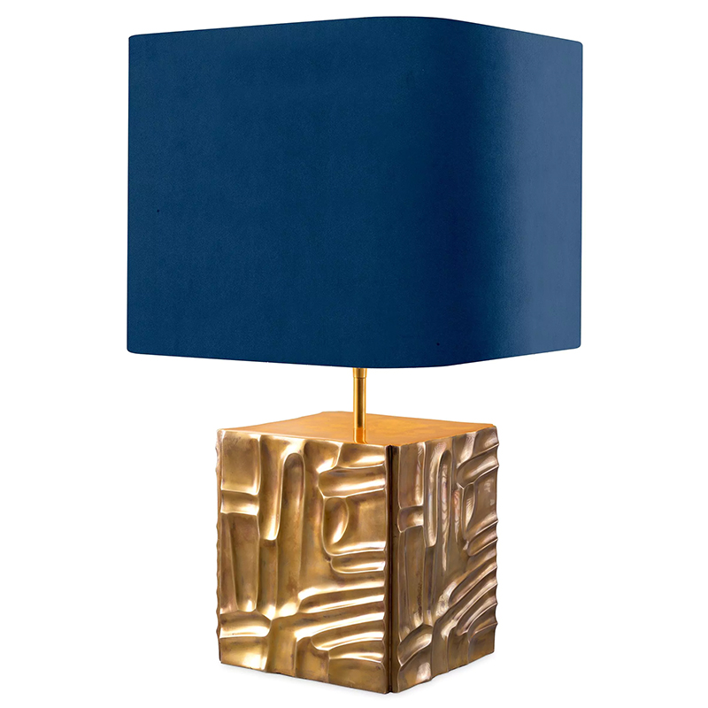 Настольная лампа Eichholtz Table Lamp Oregon Blue Velvet Синий Латунь Настольная лампа Eichholtz Table Lamp Oregon Blue Velvet Синий Латунь в Кирове | Loft Concept
