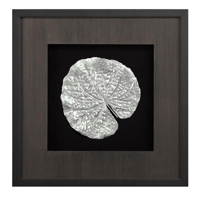 Панно Cassian Reniform Leaf Черный Серебряный Панно Cassian Reniform Leaf Черный Серебряный в Кирове | Loft Concept