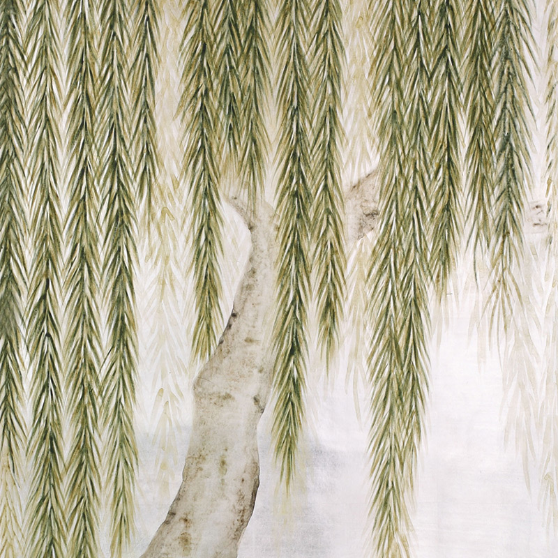 Обои ручная роспись Willow Original colourway on Tarnished Silver gilded paper  в Кирове | Loft Concept 