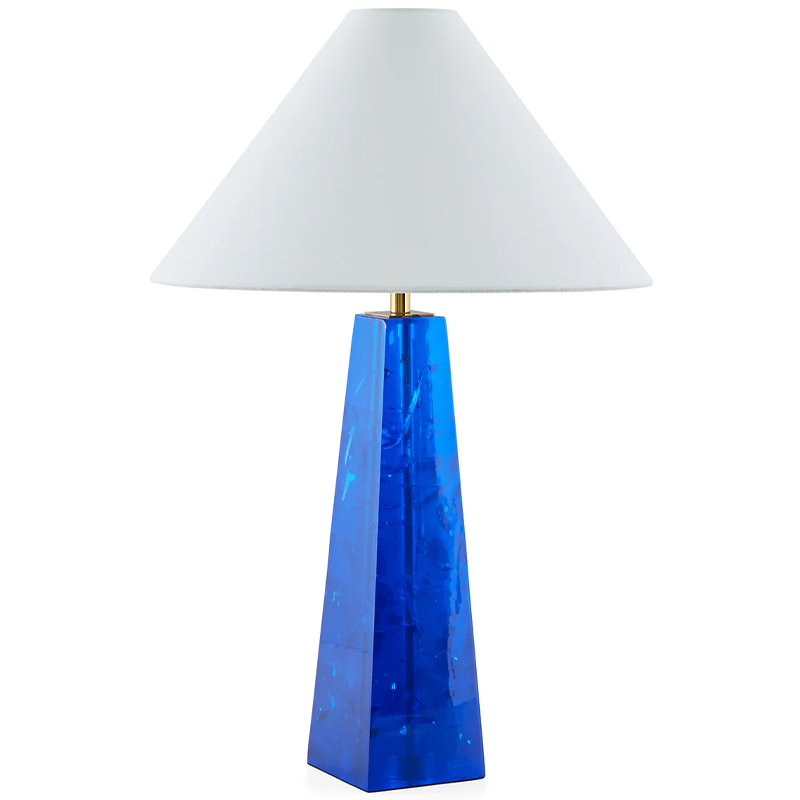 Настольная лампа Jonathan Adler Prisma Table Lamp Blue Белый Синий Латунь Настольная лампа Jonathan Adler Prisma Table Lamp Blue Белый Синий Латунь в Кирове | Loft Concept