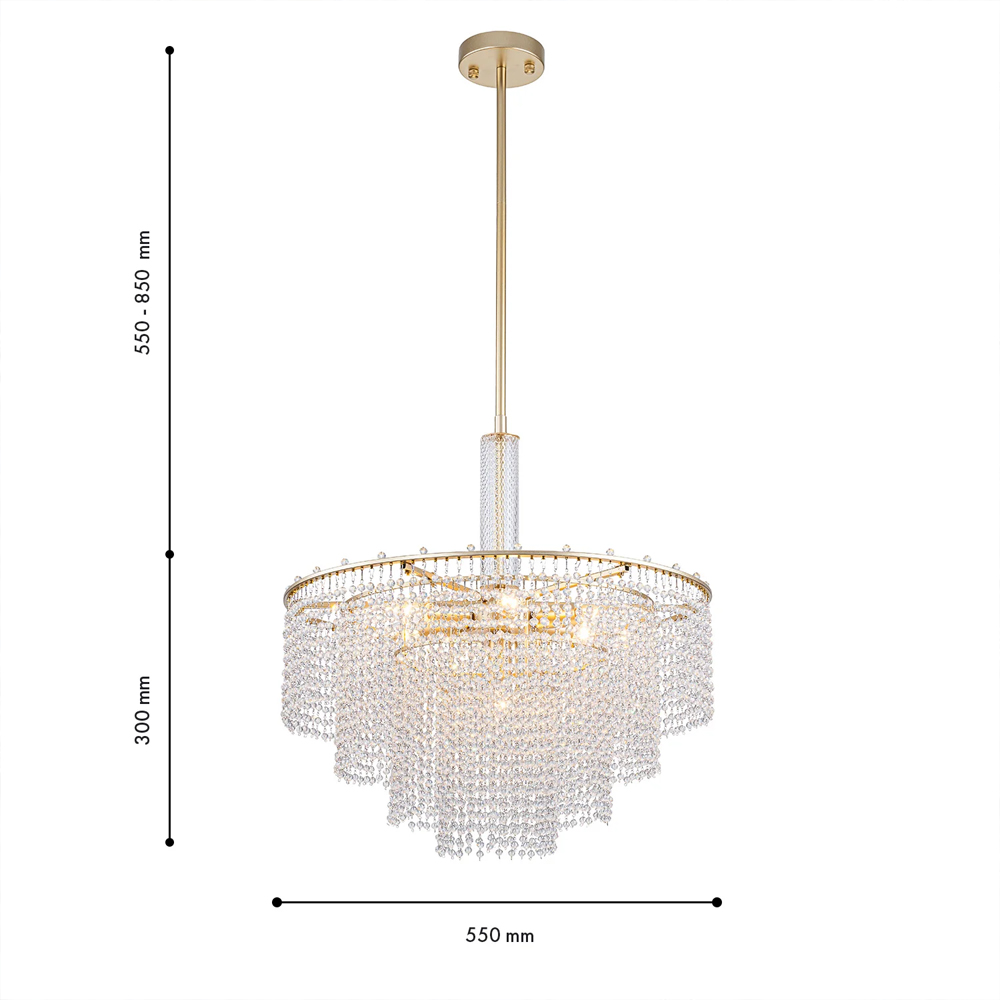 Люстра многоярусная с каскадами кристаллов Crystal Rains в Кирове