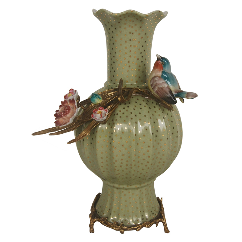 Ваза Bird and Gold Dots Vase Бронза Золотой Мульти Ваза Bird and Gold Dots Vase Бронза Золотой Мульти в Кирове | Loft Concept
