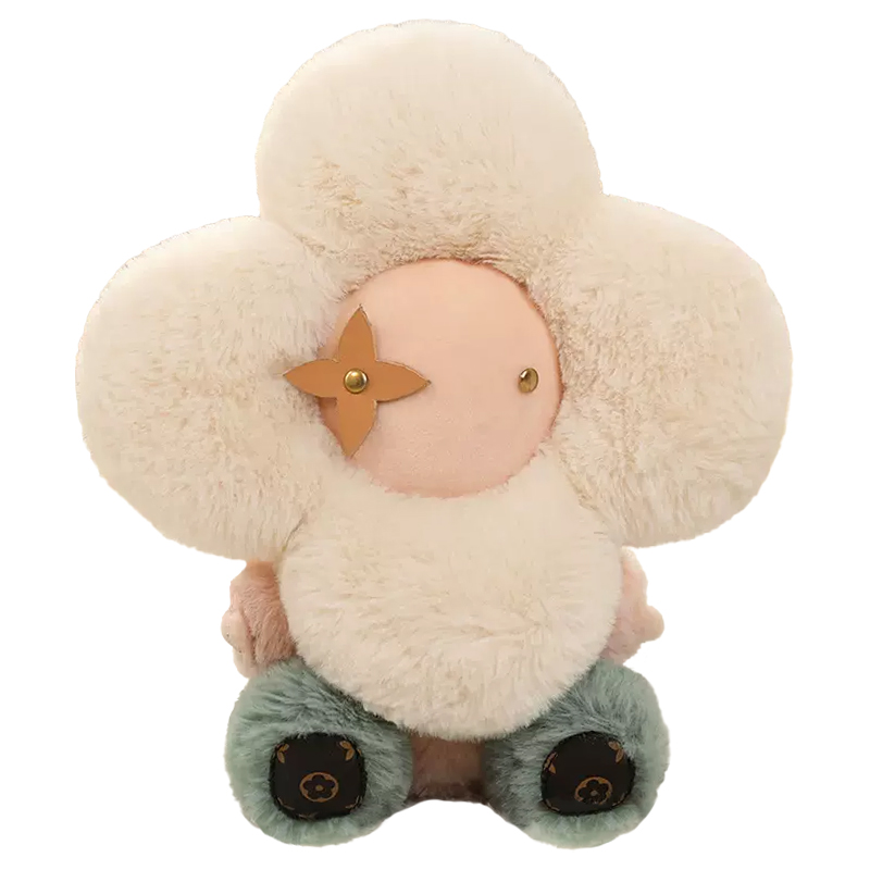 Декоративная подушка стиль Louis Vuitton Doudou Vivienne Flower Toy Бежевый Зеленый шалфей Коричневый Декоративная подушка стиль Louis Vuitton Doudou Vivienne Flower Toy Бежевый Зеленый шалфей Коричневый в Кирове | Loft Concept
