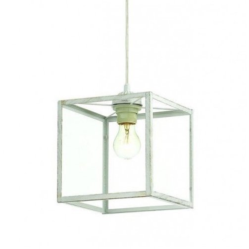 Подвесной светильник Loft Industrial Ortogonal Pendant Cube White Прозрачное Стекло Коричневый Подвесной светильник Loft Industrial Ortogonal Pendant Cube White Прозрачное Стекло Коричневый в Кирове | Loft Concept