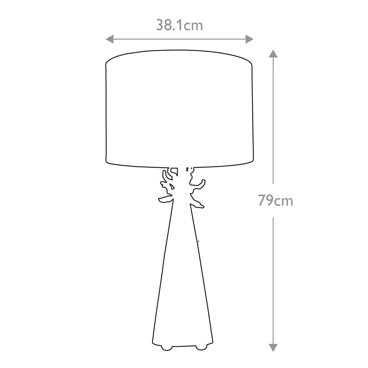 Настольная лампа с декоративным элементом золотого цвета и цилиндрическим абажуром из папье-маше светлого оттенка Flambeau в Кирове