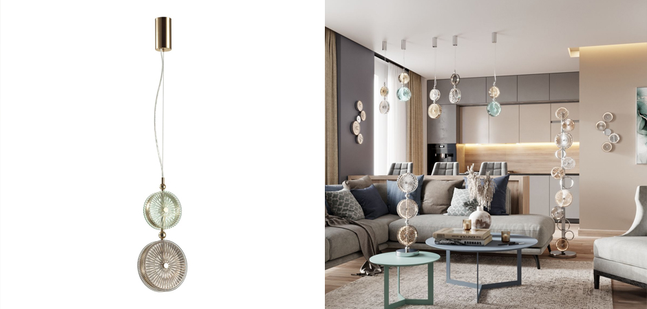 Подвесной светодиодный светильник Peony Green&Brown Подвесной светодиодный светильник Peony Green&Brown - Loft-Concept в Кирове