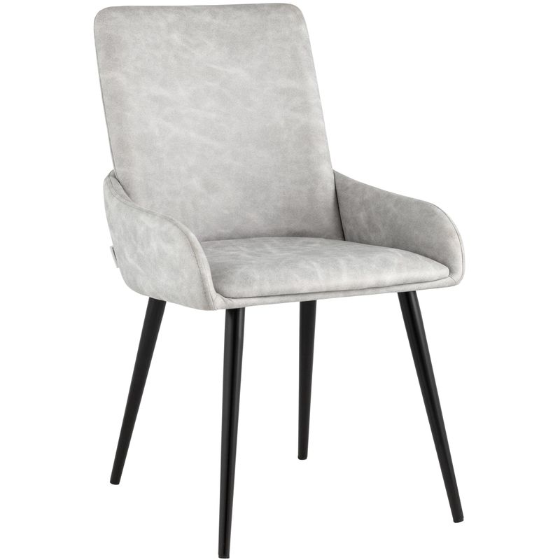 Стул Munchen Chair Светло-Серая Искусственная Замша Светло-серый Черный в Кирове | Loft Concept 