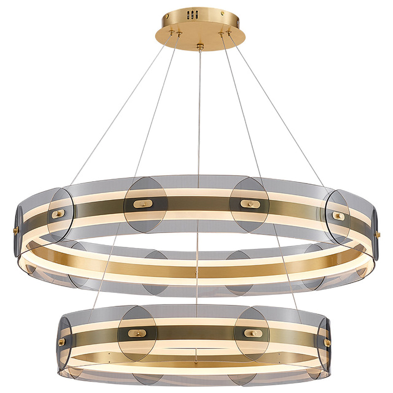 Люстра Gold 2 ring horizontal chandelier Прозрачный Латунь Люстра Gold 2 ring horizontal chandelier Прозрачный Латунь в Кирове | Loft Concept